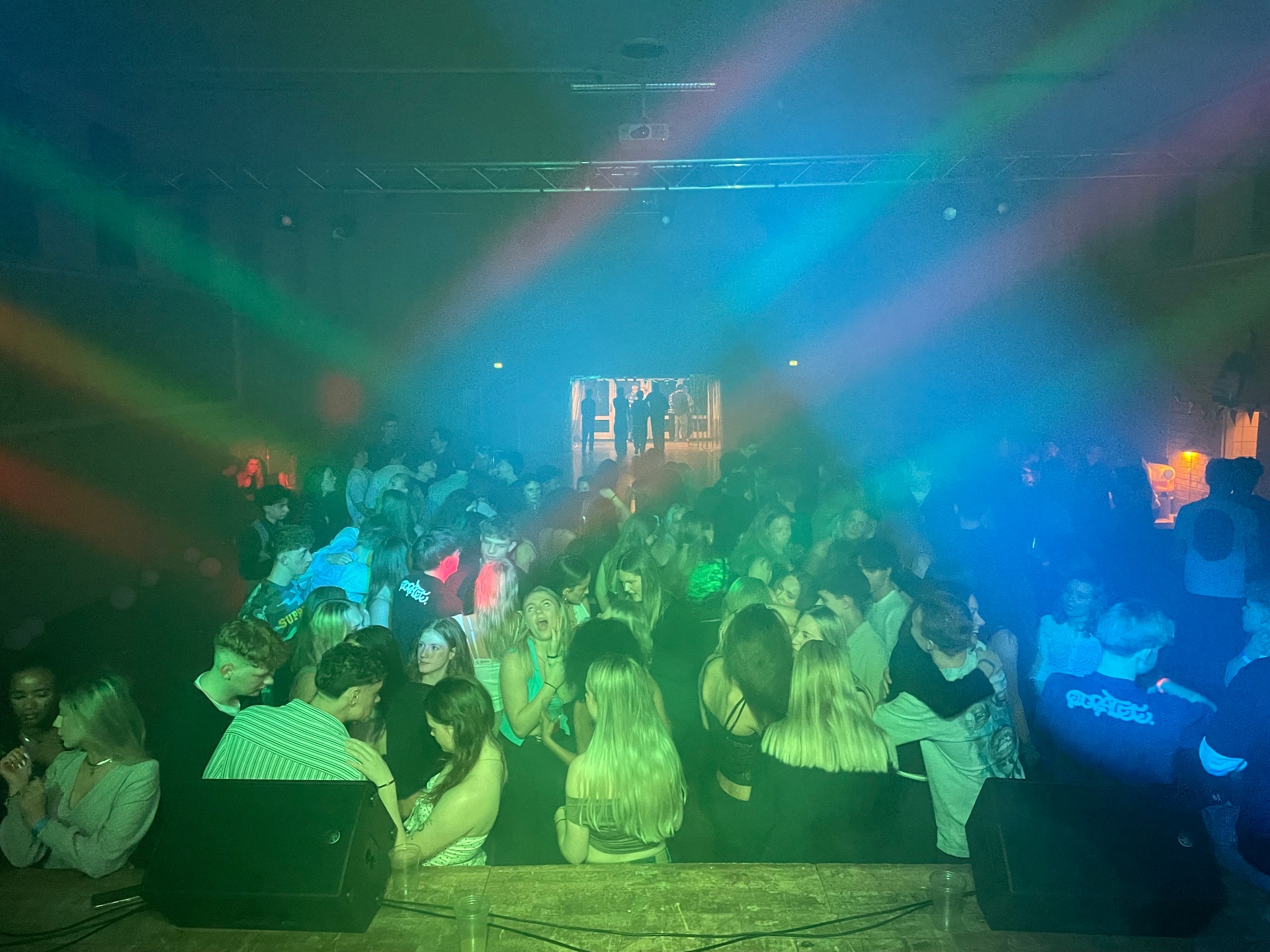 Dansegulv med lysshow på Haslev Gymnasium